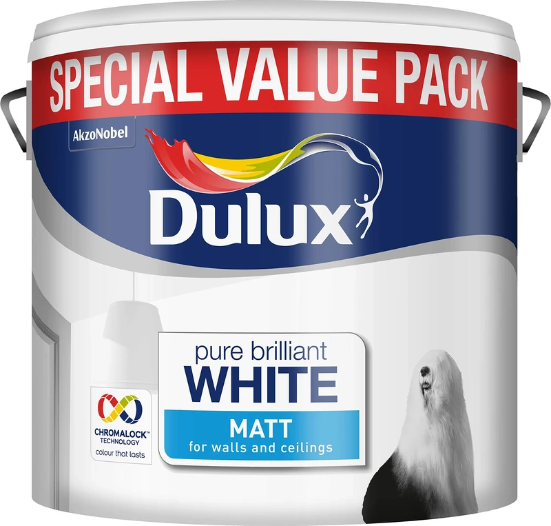 Dulux Matt Paint, 6 L - Pure Brilliant White