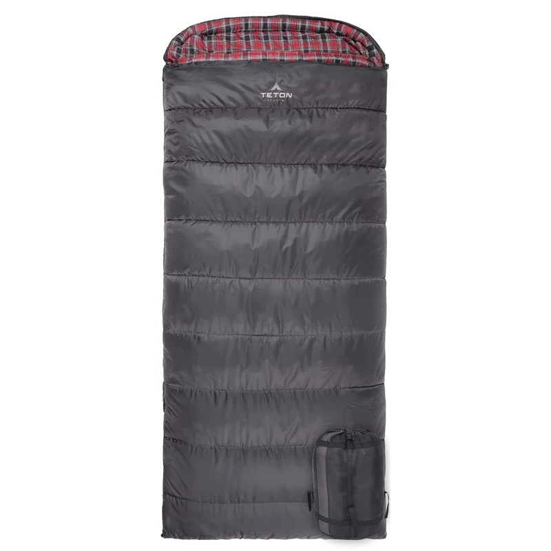 TETON Sports Celsius XL -25F Sleeping Bag; Cold Weather Sleeping Bag; Great for Family Camping; Free Compression Sack ,Right Zip,Grey,90-Inchx 36-Inch