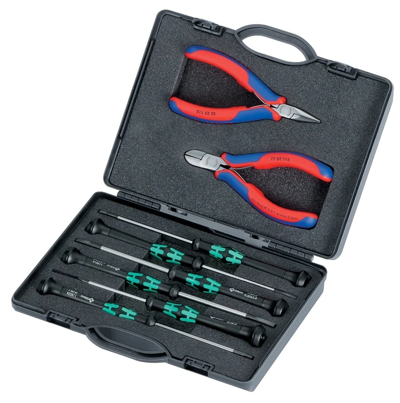 KNIPEX Tools - 8 Piece ESD Tool Set in Case with Foam (2018)
