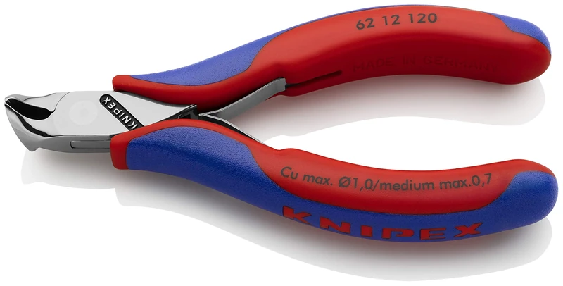 KNIPEX Tools - Electronics Oblique Cutting Nippers, Multi-Component (6212120)