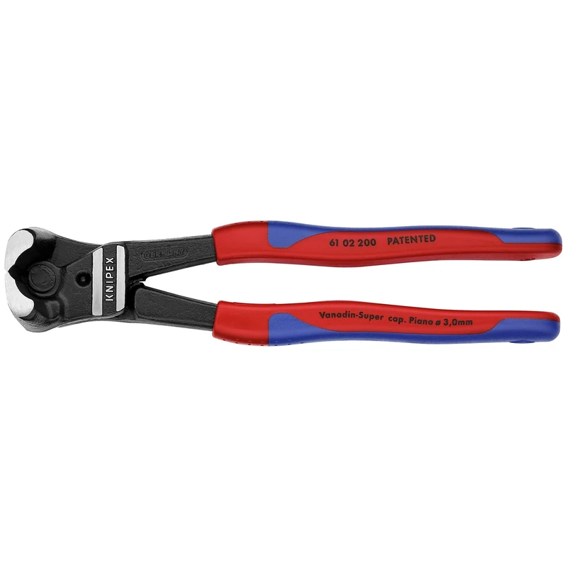 KNIPEX - 62 02 200 Tools - High Leverage Bolt End Cutting Nippers, Multi-Component (6102200)