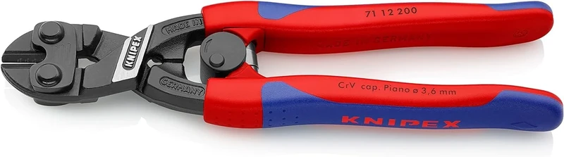 KNIPEX Cobolt Compact Bolt Cutter with Slim Multi-Component Grips 200 mm, 71 12 200