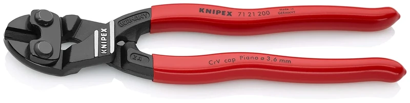 KNIPEX Tools - Cobolt Compact Bolt Cutter, 20 Degree Angled (7121200)