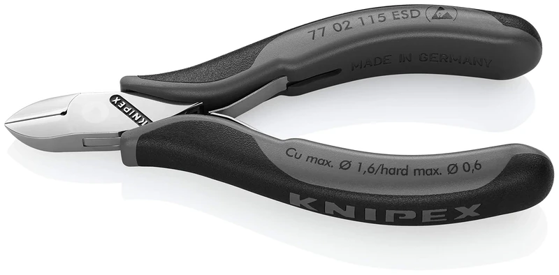 KNIPEX Tools - Electronics Diagonal Cutters, ESD (7702115ESD)