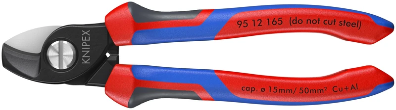 KNIPEX Tools - Cable Shears, Twin Cutting Edge, Multi-Component (9512165)