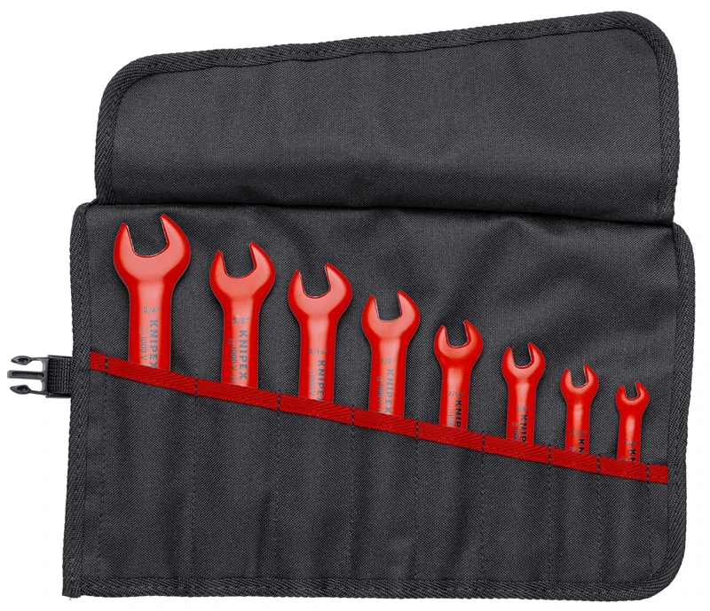 KNIPEX 8 Pc Open End Wrench Set, SAE, 1000V Insulated