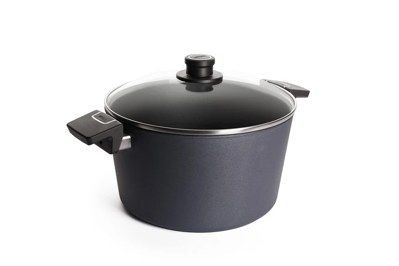 Woll Diamond Lite Cast Pot with 2 Side Handles and Glass Lid in Box, Aluminium Plastic, Ø 28 cm, 15,5 cm hoch - Image 1