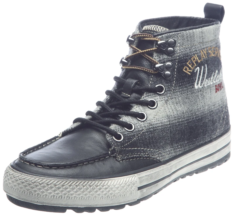 Replay Rodney Check, Men's Fashion Trainers, Ecru, 7 UK - Image 1