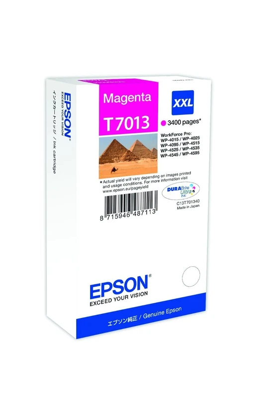 Epson T7013 Magenta Genuine, XXL High Yield Ink Cartridge DuraBrite Ultra - Image 1