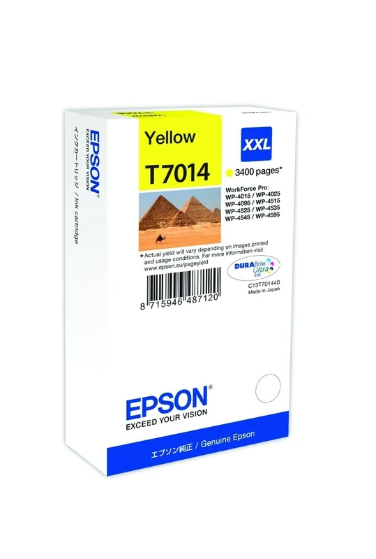 Epson T7014 Yellow Genuine, XXL High Yield Ink Cartridge DuraBrite Ultra