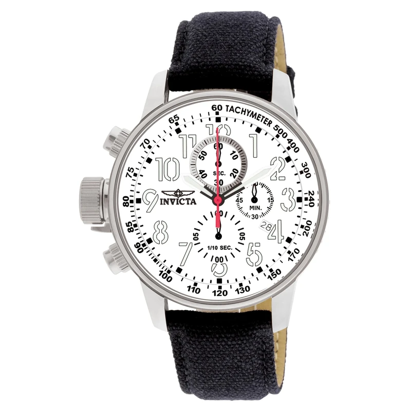 Invicta I-Force 1514 Men's Watch - Waterproof - Analogue - Quartz Movement - stainless steel with white dial - 46mm