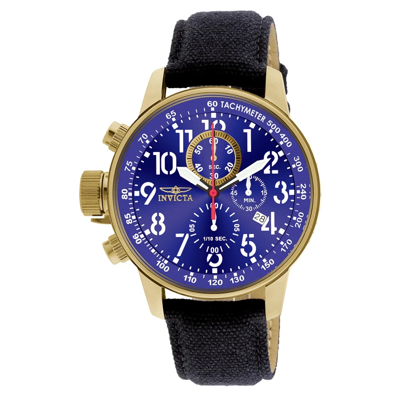 Invicta I-Force 1516 Men's Watch - Waterproof - Analogue - Quartz Movement - stainless steel with blue dial - 46mm