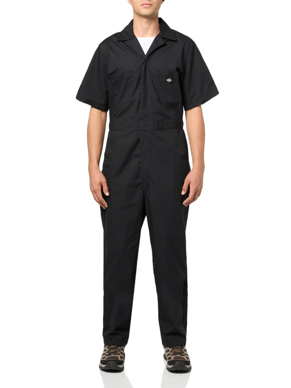 Dickies Men's Short-Sleeve Coverall, Black, XXL