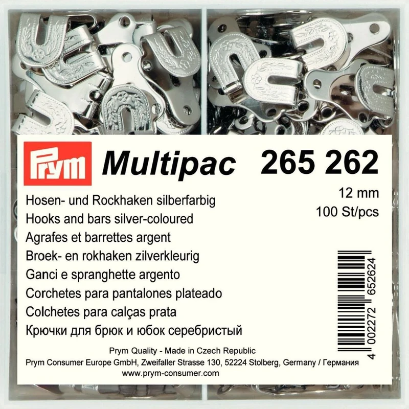Prym - Prym Steel Silver (12mm) Hooks and Bars for Trouser and Skirt - 1 Unit