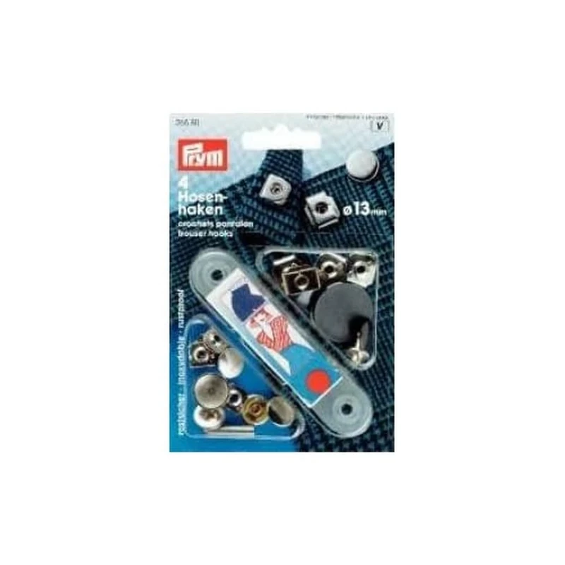 Prym Trouser & Skirt Hooks Bars Plate, Silver, One Size