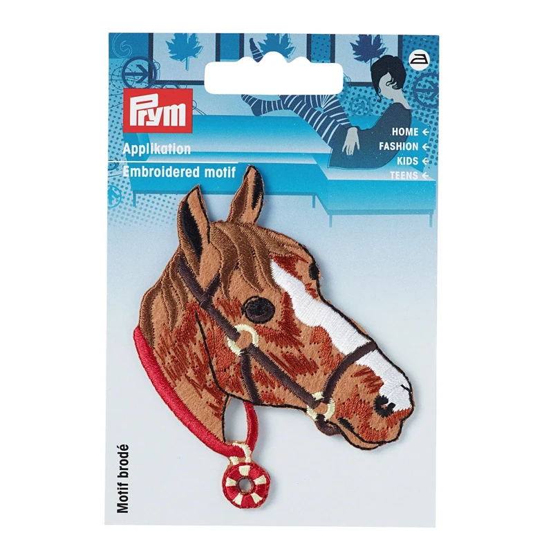 Horse Head Iron-On Applique Multicoloured