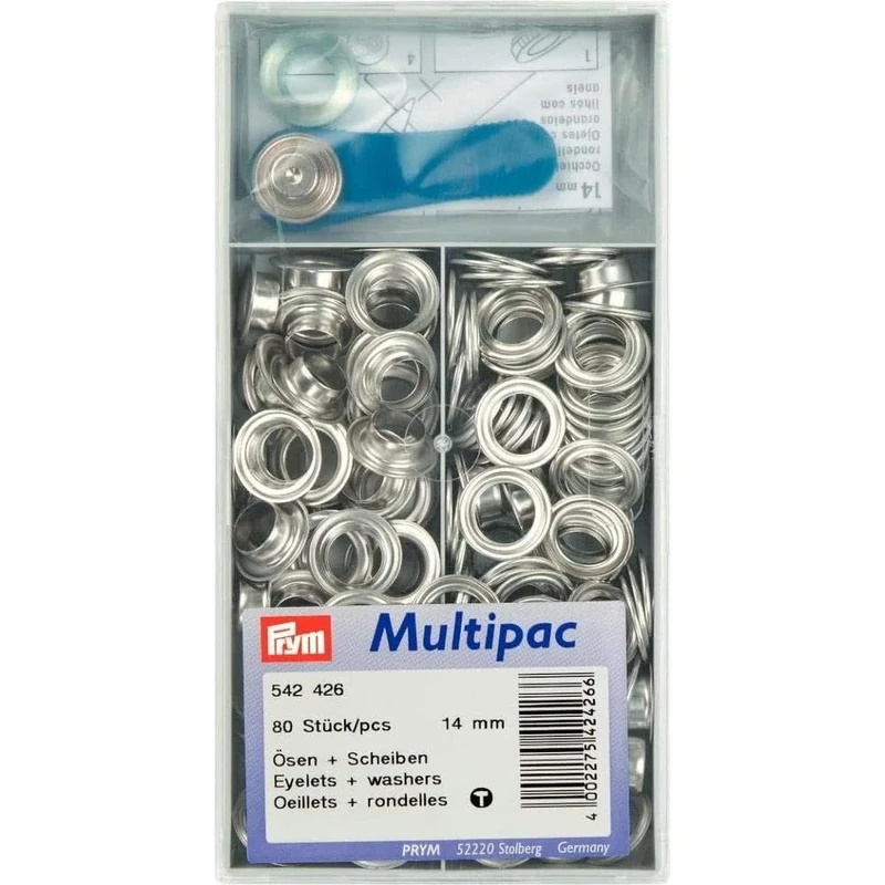 Prym - Prym Silver (14mm) Eyelets and Washers - 80 Pieces