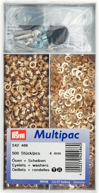 Prym - Prym Gold (4mm) Eyelets and Washers - 1 Unit