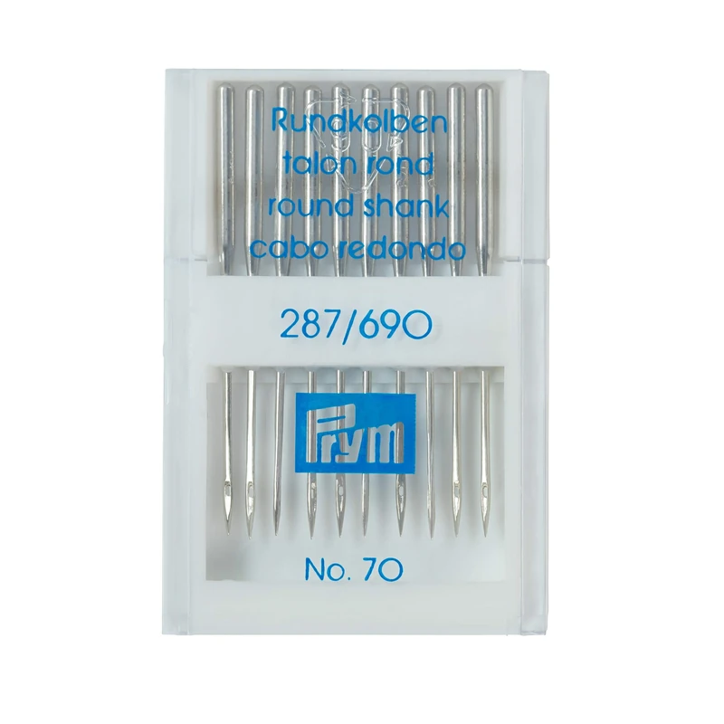 Prym 152283 Sewing Machine Needles 287(690) Round Piston 70, Silver Colour No. 90