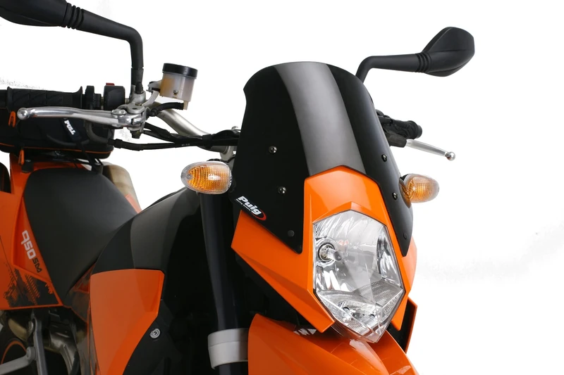 Puig 5053N Windshield for KTM 950 Supermoto/R 2005-2008/950 SuperEnduro 2006-2009, Black, Medium