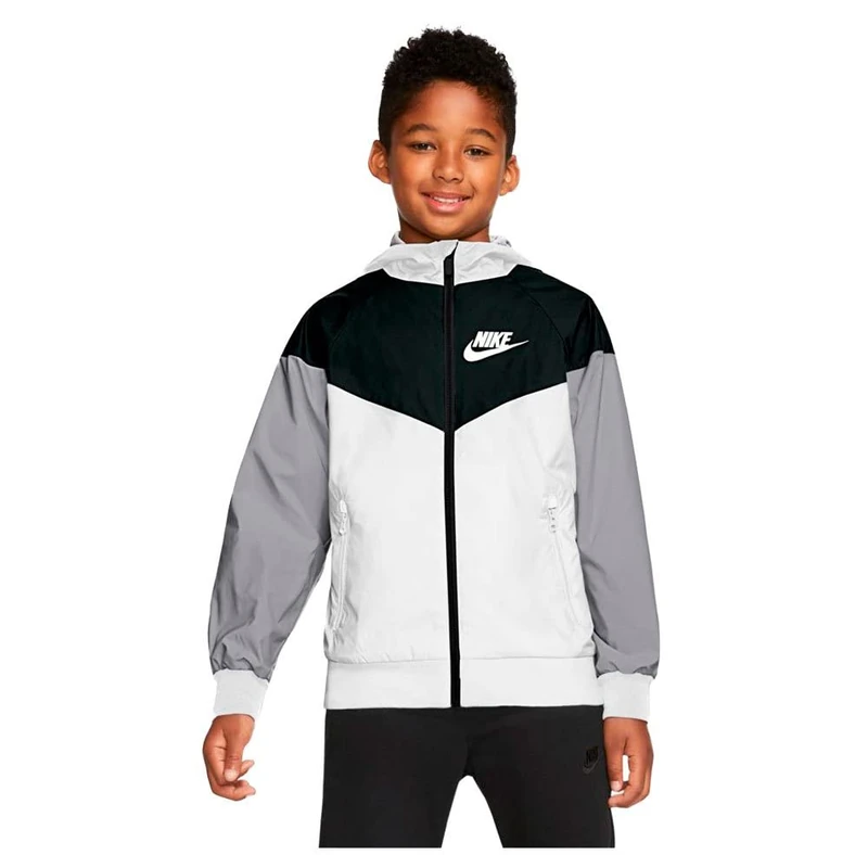 NIKE 850443-102 B NSW WR JKT HD Sweatshirt Men's White/Black/Wolf Gray/White S