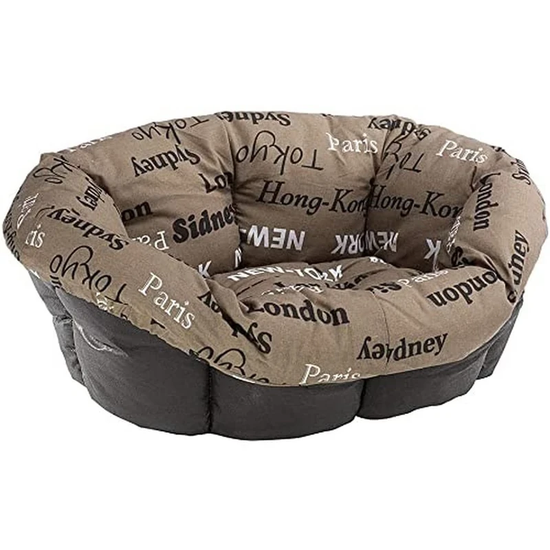 Ferplast Cushion for dog and cat bed SOFA' CUSHION 4 Padded spare cover for pet bed, Soft cotton washable, Adjustable with elastic cord, 64 x 48 x h 25 cm Brown