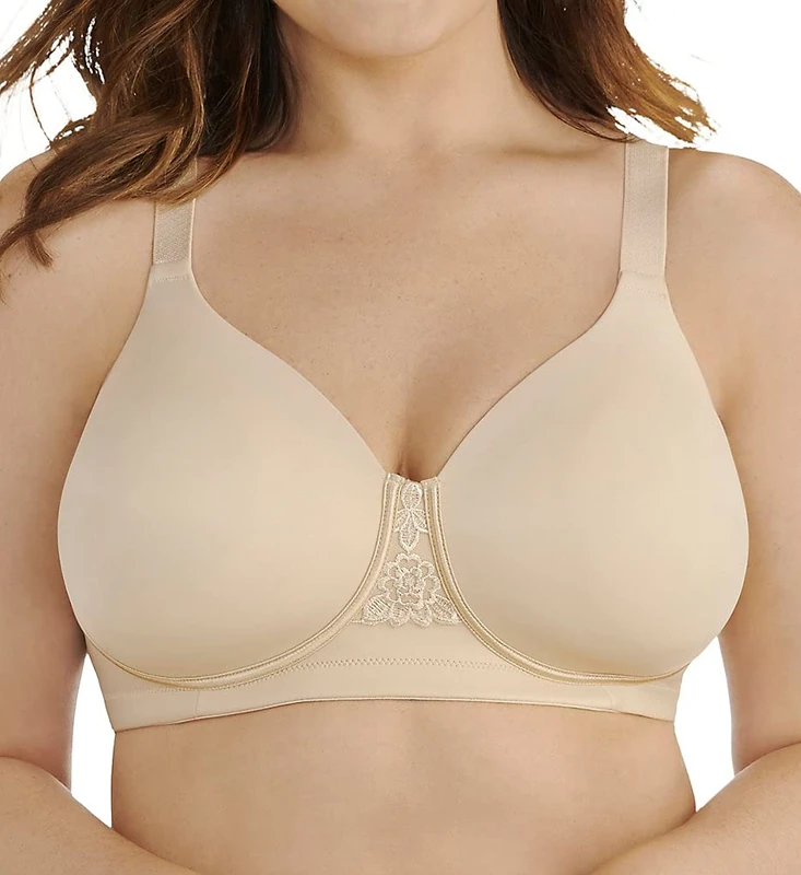 Vanity Fair Women's Full Figure Beauty Back Smoothing Bra, 4 Way Stretch Fabric, Lightly Lined Cups Up to H, Opaque, Damask Neutral, 40C