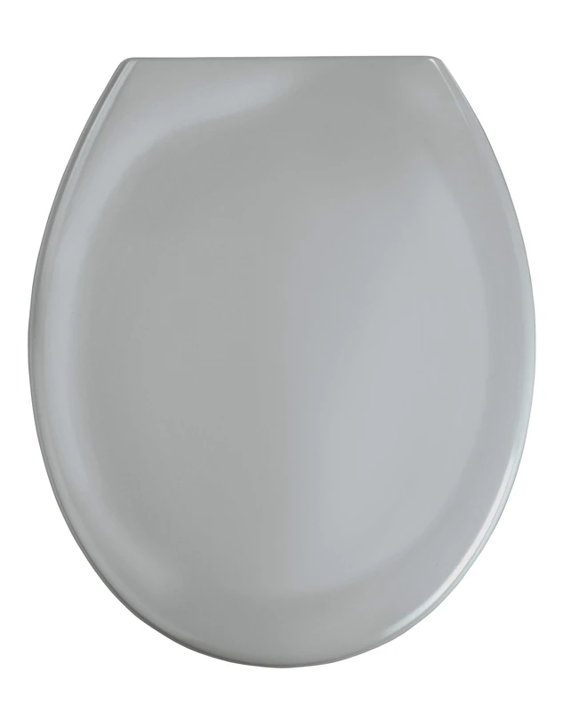 Wenko 19660100 Premium toilet seat Ottana Light Grey EasyClose soft closing mechanism, rustproof FixClip hygienic stainless steel mounting, antibacterial, Plastic Duroplast, 37.6 x 45.2 cm, Light grey