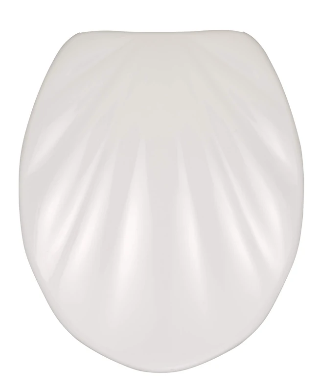 WENKO 18442100 Premium Toilet seat Shell Easy-Close - Soft Closing Mechanism, rustproof Fix-Clip hygienic Stainless Steel mounting, Antibacterial, Duroplast, 38 x 45.5 cm, White