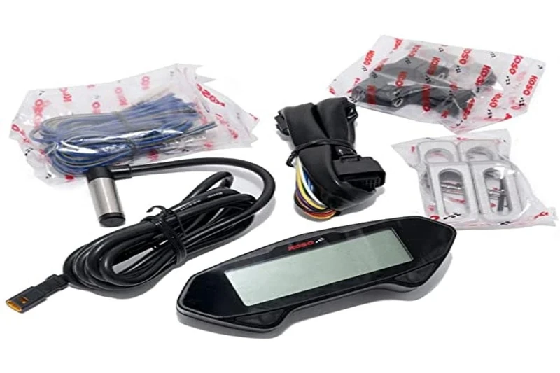 KOSO Speedometer KOSO Digital Cockpit DB01RN tachometer with ABE, blue display universal for motorcycle quad scooter
