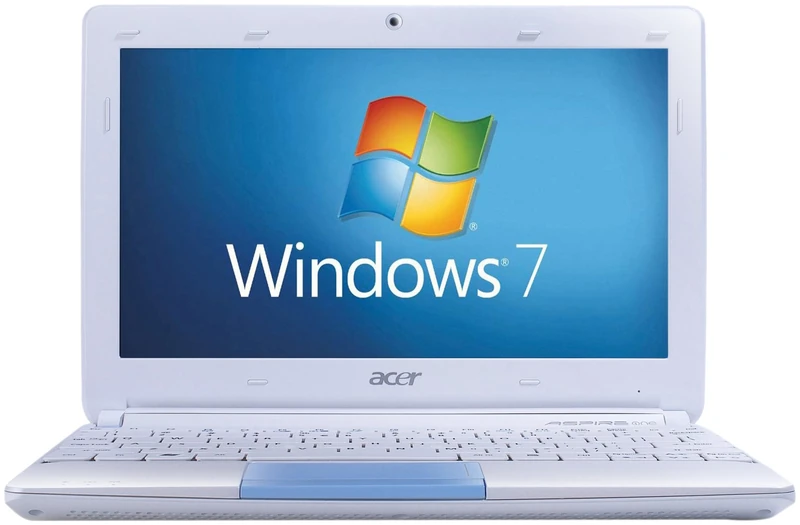 acer Aspire One Happy 2 10.1 inch Netbook (Intel Atom N450 Processor, 1GB RAM, 250GB HDD, 8 Hours Battery Life, Bluetooth, Windows 7 Starter & Android) - Blue - Image 1