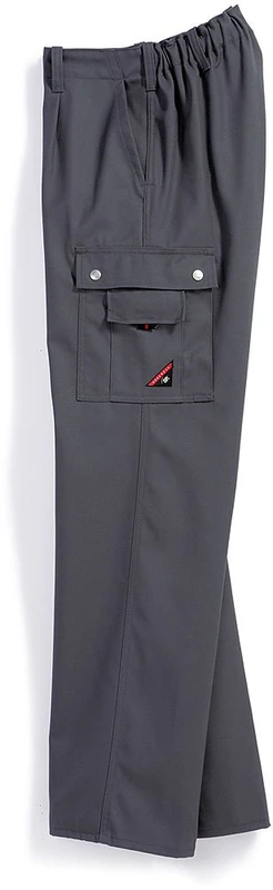 BP 1477-720-53-54, Work trousers, with elasticated back 305,00 g/m², Reinforced cotton dark grey, 37/38