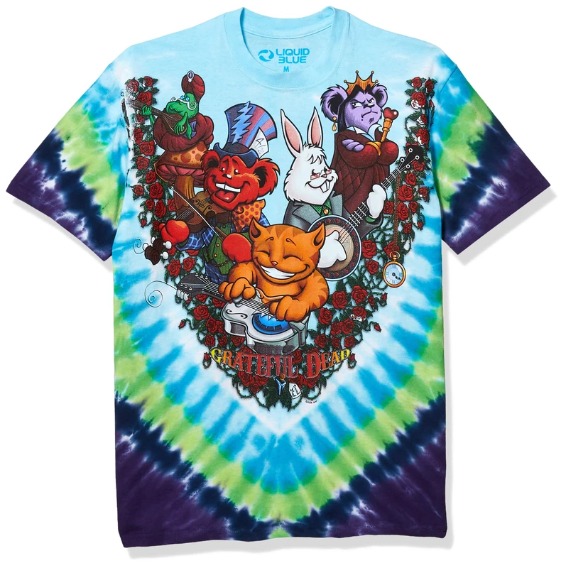 Liquid Blue Men's Wonderland Jamband T-Shirt, Tie Dye, XL