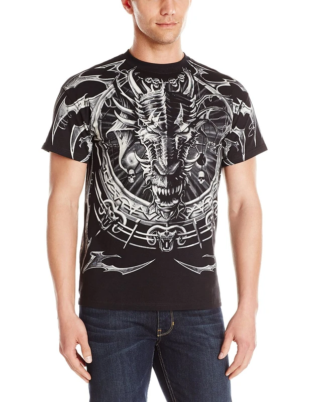 Liquid Blue mens31732-Black-XXX-LargeDragon Catcher T-Shirt Short Sleeve T-Shirt - Black - XL - Image 1