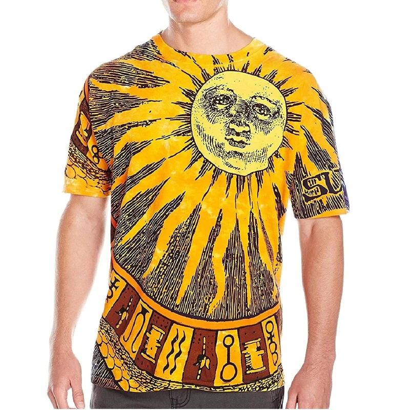 Liquid Blue Unisex's Sun Moon Tie Dye T-Shirt, Large
