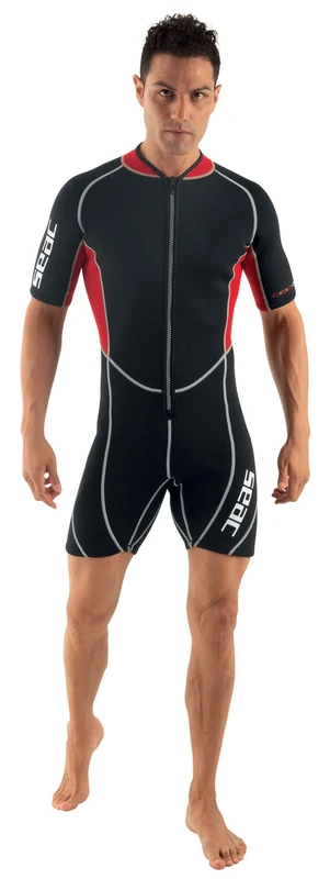 Seac Ciao Man, Shorty wetsuit, 2.5 mm Neoprene for Snorkelling, Multicolourd (Black/Red), XXL