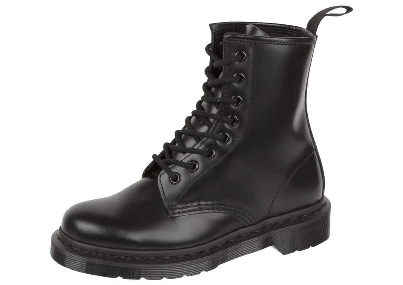 Dr. Martens Unisex 1460 Mono Smooth Leather 8 Eye Fashion Boot, Black Smooth, 4 UK