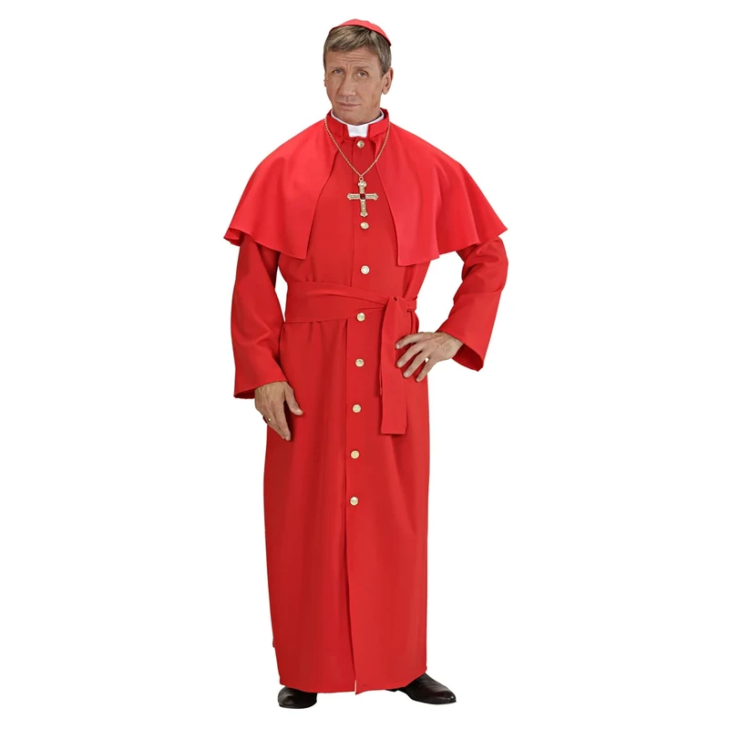 WIDMANN 57712 Men’s Red Cardinal Costume. Church, Vicar, Priest. Halloween, Carnival, Stag Do