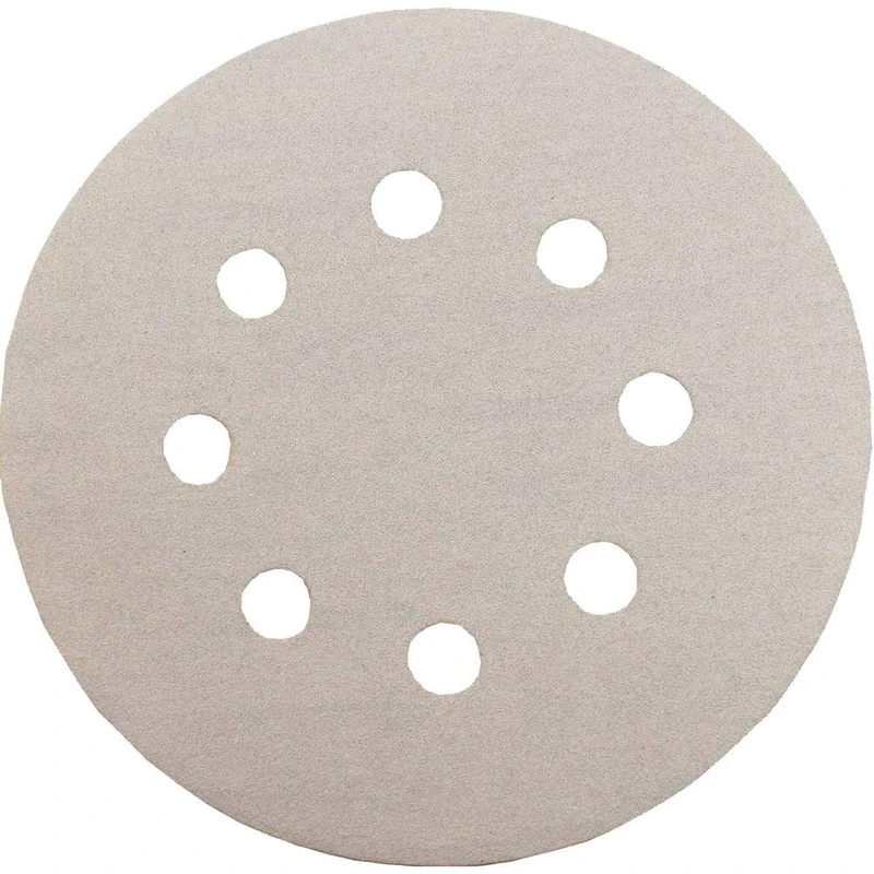 Makita 5-Inch 320 Grit Aluminium Oxide Abrasive Paper, 50-Pack, White, Compatible with Angle Grinder, Random Orbit Sander