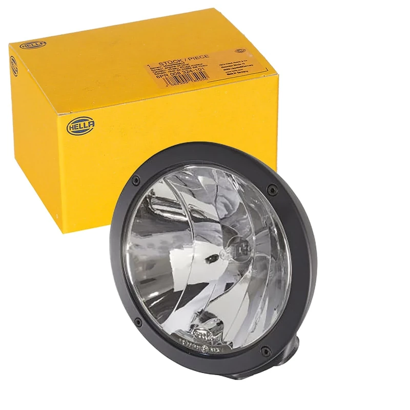 HELLA 1F3 009 094-181 Halogen-Spotlight - Luminator Compact - 12V - round - Reference number: 37.5 - Bolted - Clear diffusing lens - Lens Colour: Crystal clear - Cable: 800mm - left/right
