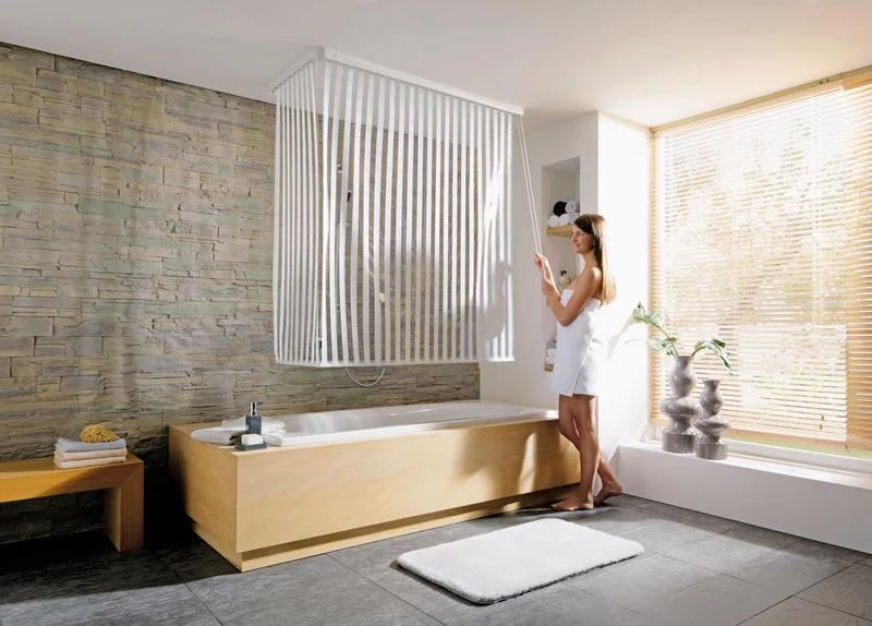 Kleine Wolke 3319100745 Corner shower blind, 138x62x240 cm, white