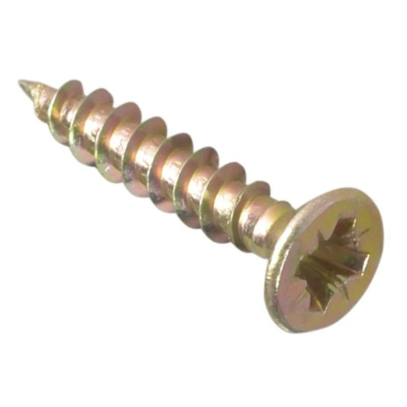 ForgeFix Multi-Purpose Single Thread Screws | 3.5 x 25mm | Zinc Yellow Passivated | Box 200 - Image 1