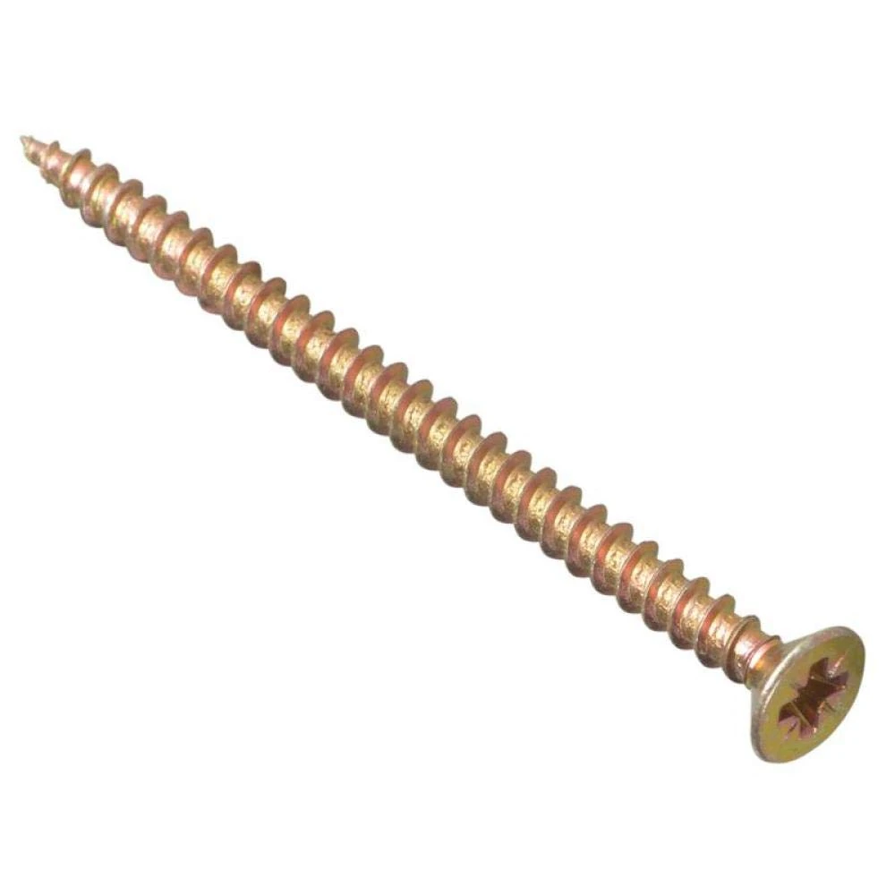 ForgeFix Multi-Purpose Single Thread Screws | 4.0 x 75mm | Zinc Yellow Passivated | Box 100