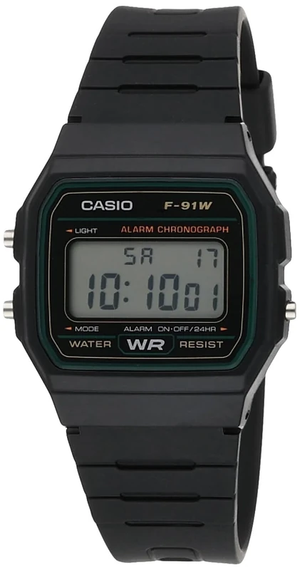 Casio F-91W-3DG Black Wrist Watch, Strap