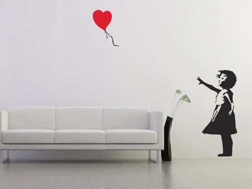 The Binary Box Little girl With Balloon Wall Sticker