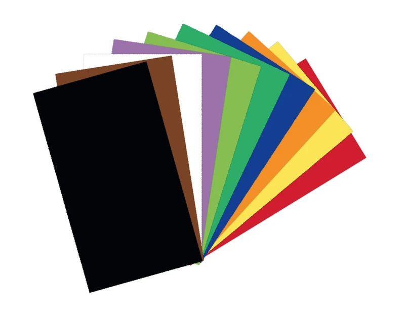 folia 6122/99/100 Coloured Card Mix, Approx. 50 x 70 cm, 220 g/m², 100 Sheets Assorted in 10 Colours, for Crafts and Creative Design of Cards, Window Pictures and Scrapbooking