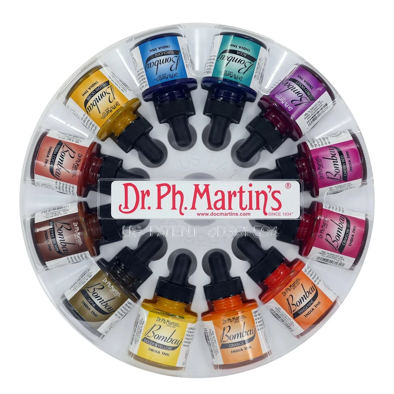 Dr. Ph. Martin's Bombay India Ink, 1.0 oz, Set of 12 (Set 2)