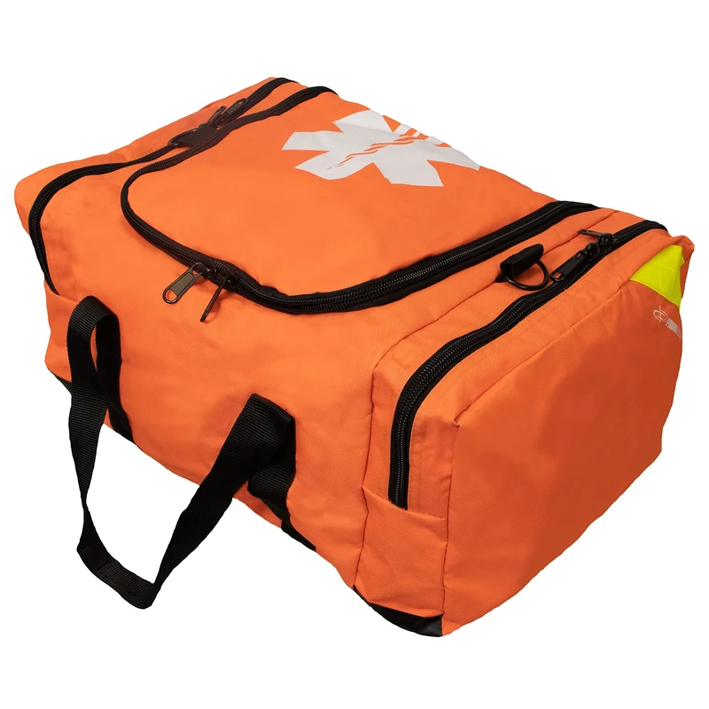 Primacare KB-4135-O First Responder Bag for Trauma, Professional Compartment Kit Carrier for Emergency Medical Supplies, Orange, 21x15x5 inches