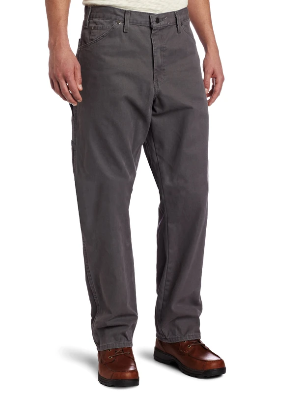 Dickies Men’s Relaxed Fit Sanded Duck Carpenter Jean, Slate Grey, 38W / 34L