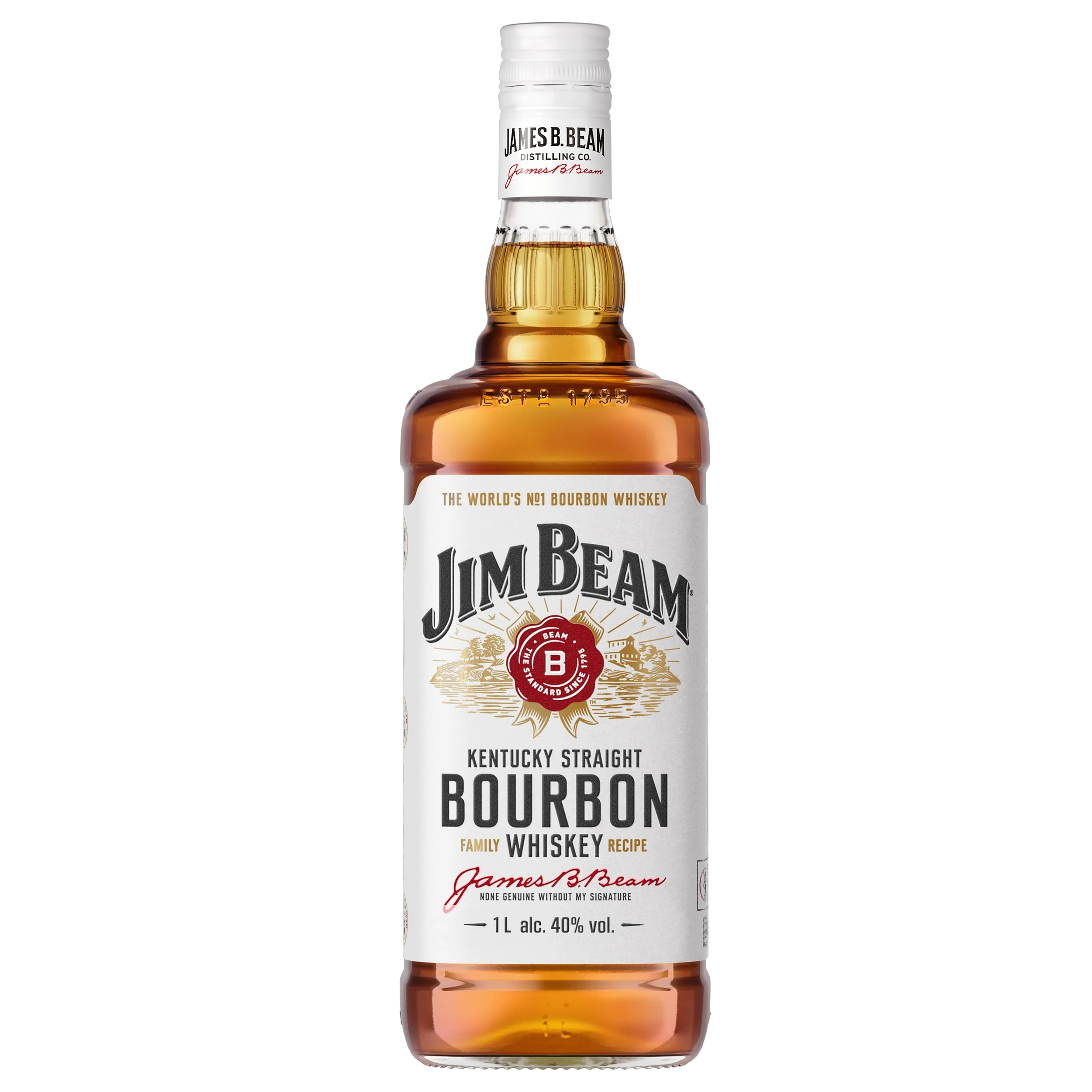 Jim Beam White Kentucky Bourbon Whiskey 1L